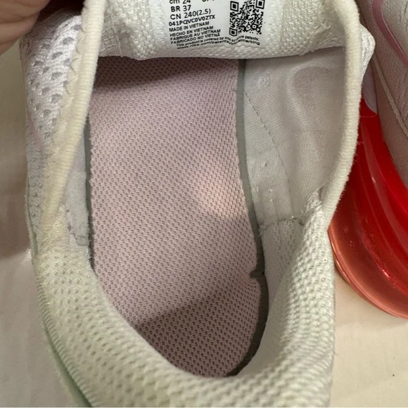 Nike Air Max 270 White Pink Coral Women’s 7.5 / 6Y Sneakers Running Shoes - Picture 5 of 16